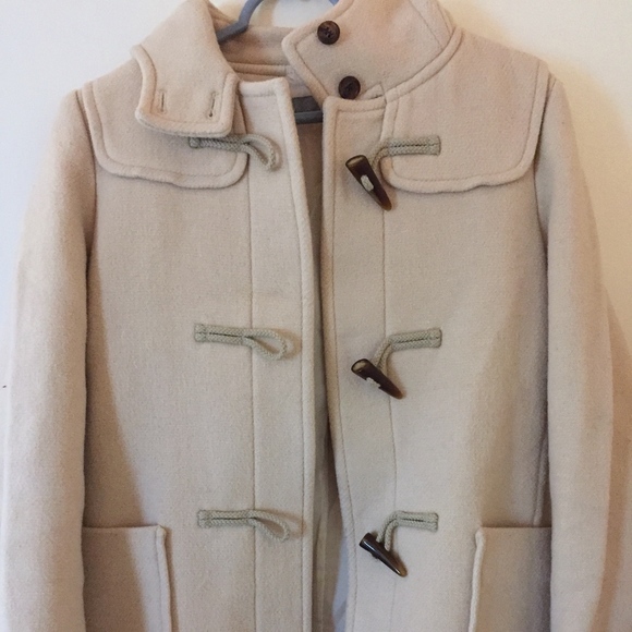 Uniqlo Jackets & Blazers - Uniqlo Beige Wool Toggle Pea Coat